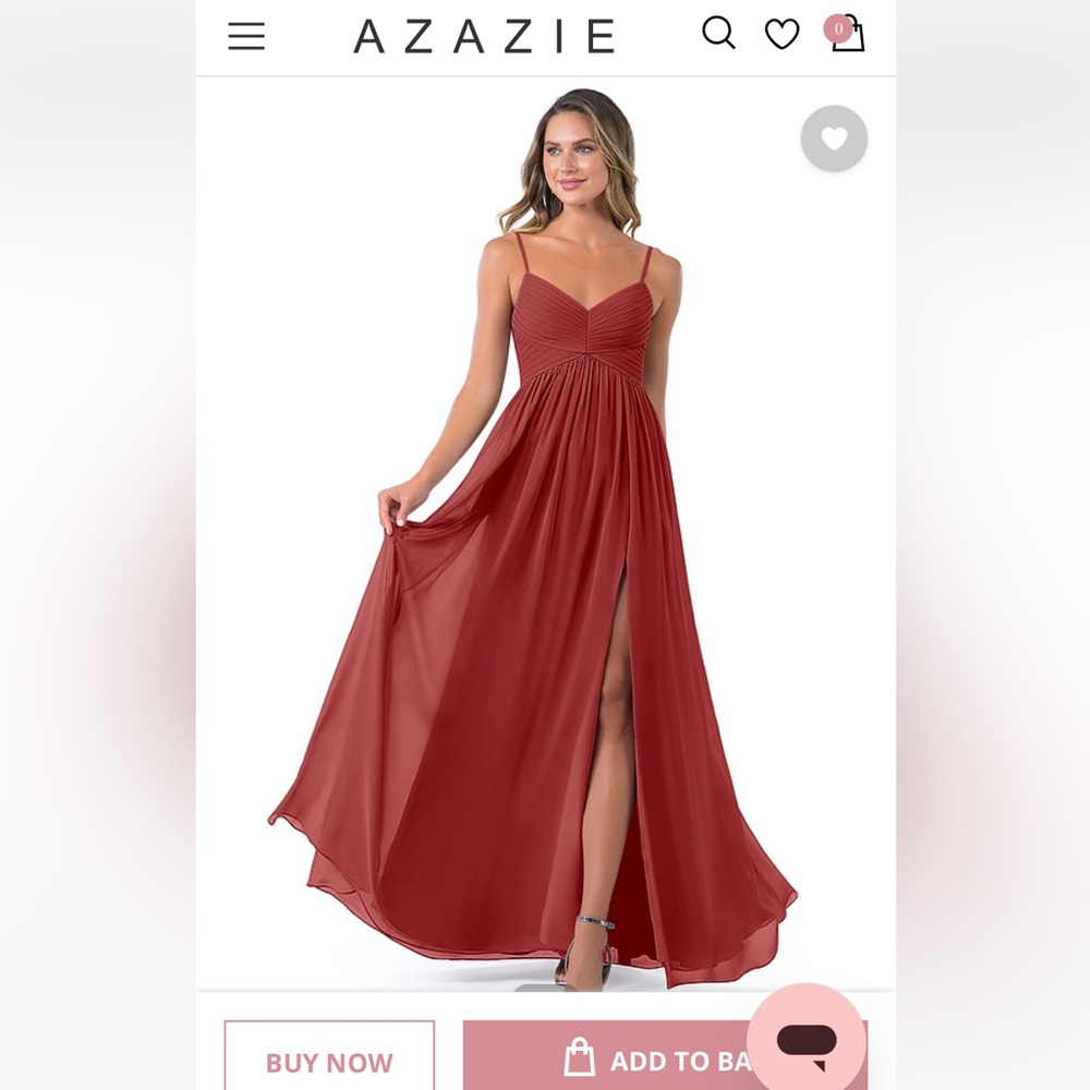 Brand new, still with tags, Azazie Alia style size 2 in Rust color!